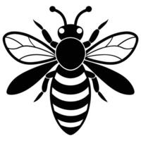 Simple Black And White Bee Icon Illustration Design vector