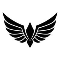 Winged Crest Logo Design In Black Silhouette vector