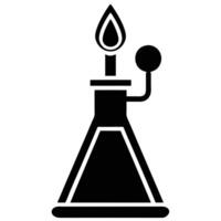 Laboratory Burner With Flame Icon Design vector