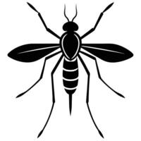 Mosquito Insect Silhouette Image Illustration Minimalist Style Design vector