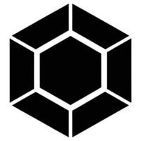 Black And White Hexagon Geometric Shape Simple Illustration vector