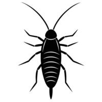 Black And White Simple Cockroach Insect Illustration vector