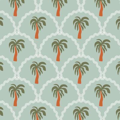 Pattern with palm tree in retro style.