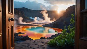 Grand Prismatic Spring View From Open Doorway photo