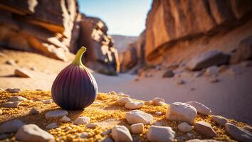 Fig in Desert Landscape Still Life photo