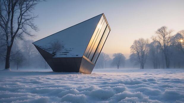 Modern Architecture in Snow Landscape photo