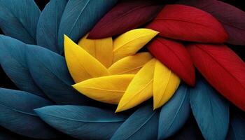 Vibrant Feather Swirl Background Art Installation Colorful Copyspace Viewpoint photo