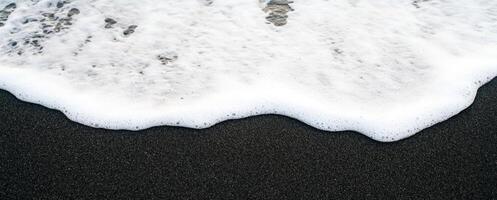 Foam on Dark Wet Sand Beach Nature Photography Coastal Background Copyspace photo
