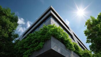 Sustainable Futuristic Building Design Urban Landscape Architecture Clear Background Copyspace photo