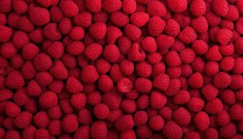 Top View of Fresh Raspberry Background with Copyspace for Culinary Creations photo