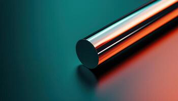 Metal cylinder reflecting light in a studio setting macro photography modern aesthetics photo