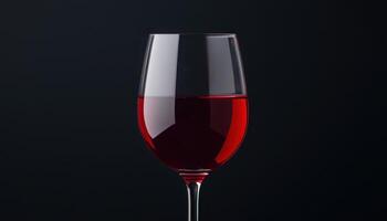 Red wine glass on dark background beverage photography artistic shot minimalist style photo