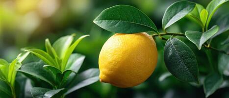Harvesting fresh lemons lemon grove nature photography lush environment close-up view citrus concept for seo photo