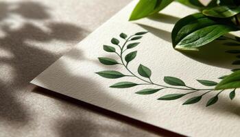 Creating nature-inspired art home studio illustration calm environment close-up view botanical concept photo