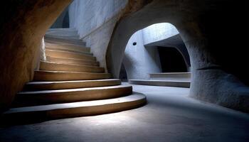 Intriguing spiral staircase design modern architecture interior space minimalist environment artistic perspective photo