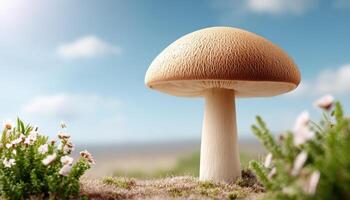 Mushroom growth in nature close-up photography serene environment natural beauty photo