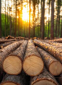 Logging activity in forested area natural environment photography sunset viewpoint photo