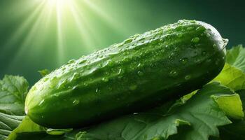 Fresh cucumber harvest greenhouse garden food photography botanical environment close-up view healthy eating concept photo
