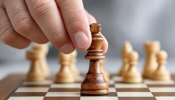 Strategic chess move indoor setting digital photography focused environment close-up view game concept photo