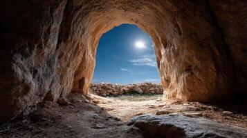 Exploring ancient caves natural landscape photography cave entrance scenic view adventure photo