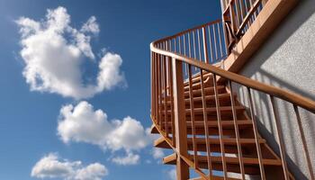Spiral staircase leading to the sky modern architecture outdoor environment photography perspective photo