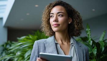 Empowering women in business corporate office portrait photography modern environment inspirational viewpoint photo