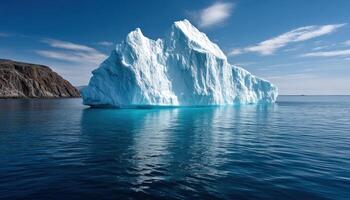 Majestic iceberg floating in tranquil waters arctic region nature photography serene environment aerial view photo