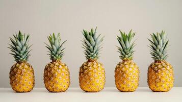 Five Pineapples in a Row A Tropical Delight photo