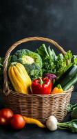 Vibrant Harvest Basket of Fresh Vegetables photo