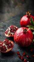 Bright pomegranate, a juicy and nutritious fruit photo