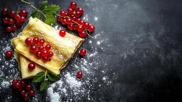 Scrumptious Crepes with Red Currants - A Delightful Sweet Treat photo