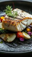 Grilled Fish with Seasonal Vegetables - Exquisite Culinary Masterpiece photo