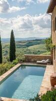 Serene Tuscan Pool Villa with Breathtaking Hills View photo