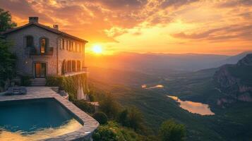 Majestic Sunset Villa with Pool and Mountain Views photo