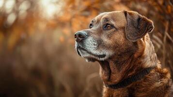 Autumnal Portrait of a Senior Dog photo