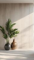 Minimalist Interior Design with Plants and Vases photo