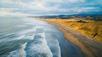 Coastal Paradise Golden Dunes and Ocean Waves photo
