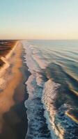 Coastal Serenity Golden Hour Beach Scene photo