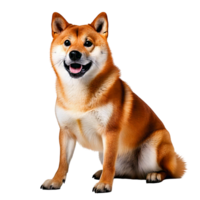 Shiba Inu with a playful expression and perked-up ears png