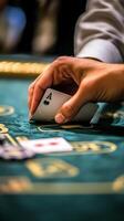 Ace Card Played at Casino Table - Thrilling Gambling Moment photo