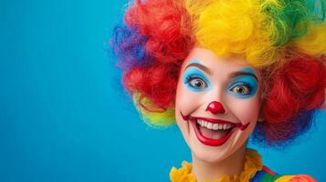 Joyful Clown Portrait - Colorful Makeup and Expression photo