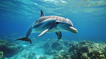 Majestic Dolphin in Crystal Clear Ocean Waters photo