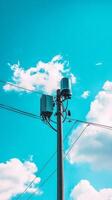 Modern Communication Technology Pole Under A Vibrant Sky photo