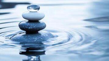 Serene Stones in Still Water A Moment of Tranquility photo