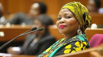 Inspiring African Politician in Formal Setting photo