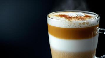 Layered Latte in Glass Cup - A Perfect Morning Drink photo