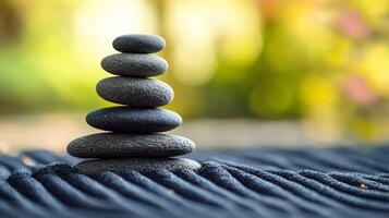Zen Stones Stacked in Perfect Harmony photo