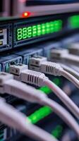 High-Tech Server Room Cables and Connections photo