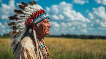 Native American Elder - A Symbol of Heritage and Wisdom photo