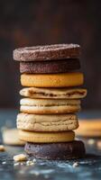 A Stack of Deliciously Sweet and Colorful Cookies photo